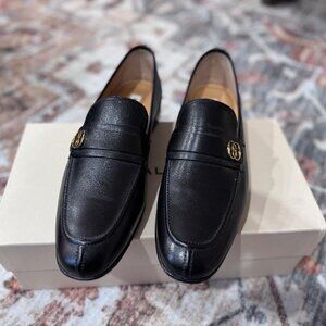 Men's Bally Sadei Penny Loafer Gold Logo - Size US 9, Black, Brand New With Box